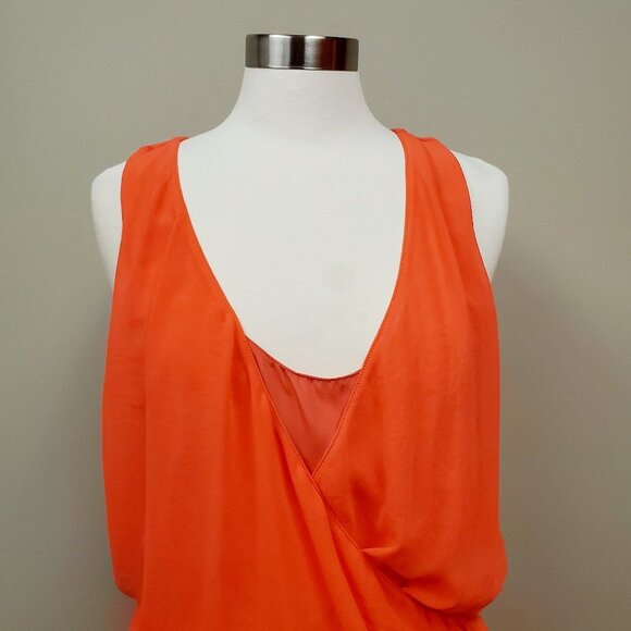 Rory Beca Silk Orange Red Dress Sz L NWT - Picture 2 of 8